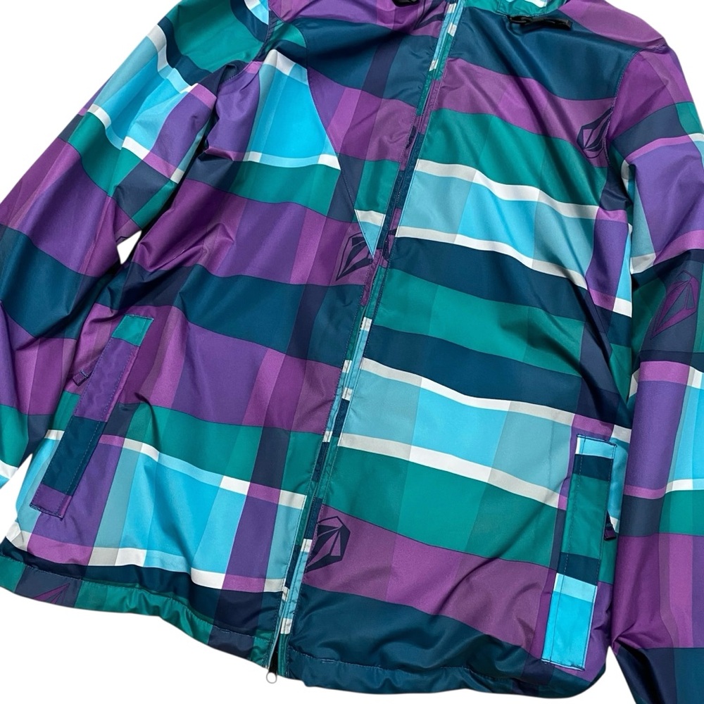 Volcom Multicolor Plaid Print Snowboard Jacket - Picture 5 of 11
